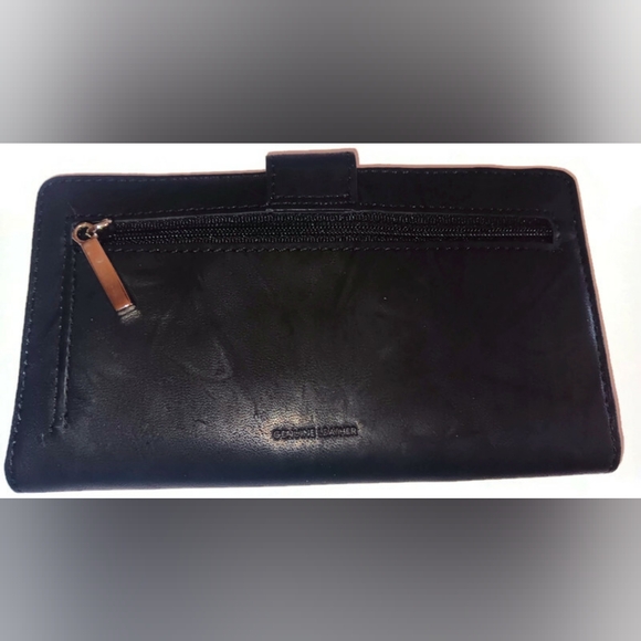 MUNDI BLACK LEATHER CHECKBOOK WALLET - Picture 3 of 3